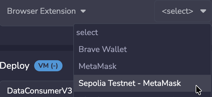 Select Sepolia Testnet in Remix
